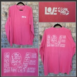 Louisiana State University LSU TIGERS CORAL Crewneck LongSleeve Shirt (XL) *READ